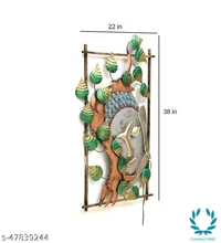 Iron Buddha  on Leaf With Led - Free Size, Metal, Pack of1